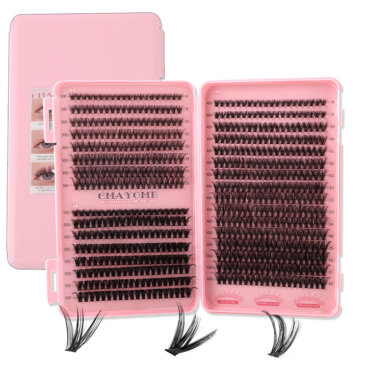 👁️✨ Thick Single Cluster Individual False Eyelash – 30D/40D Eyelash Book Set