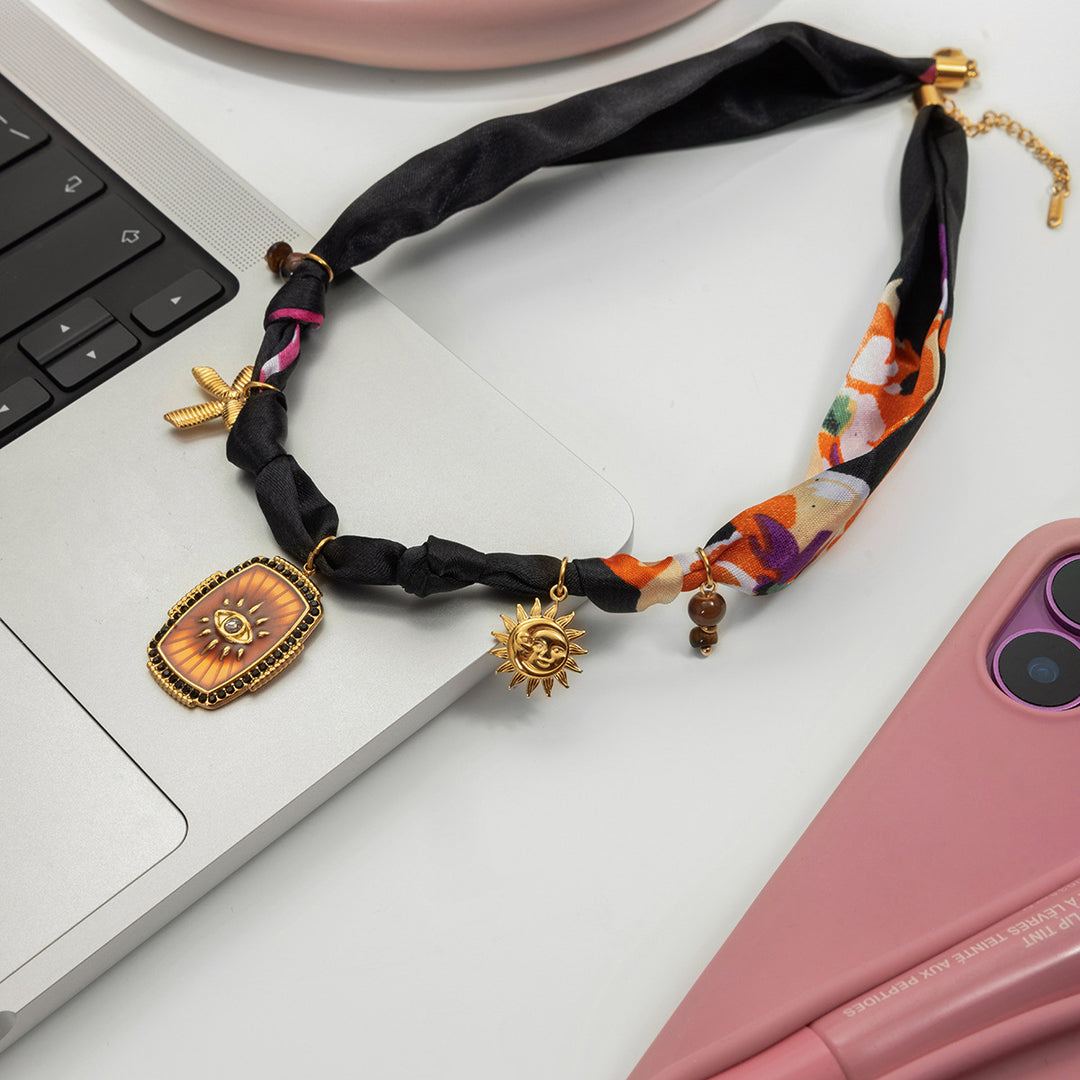 Stainless Steel Jewelry Tigers Eye Evil Eye Hijab Necklace