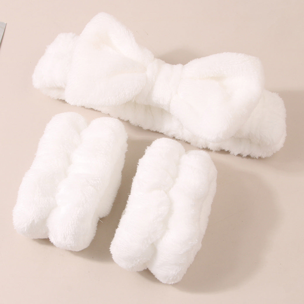 💖🧼 Facial Wash Set | Coral Fleece Hair Band + Cleansing Brushes (3/4-Piece Set)