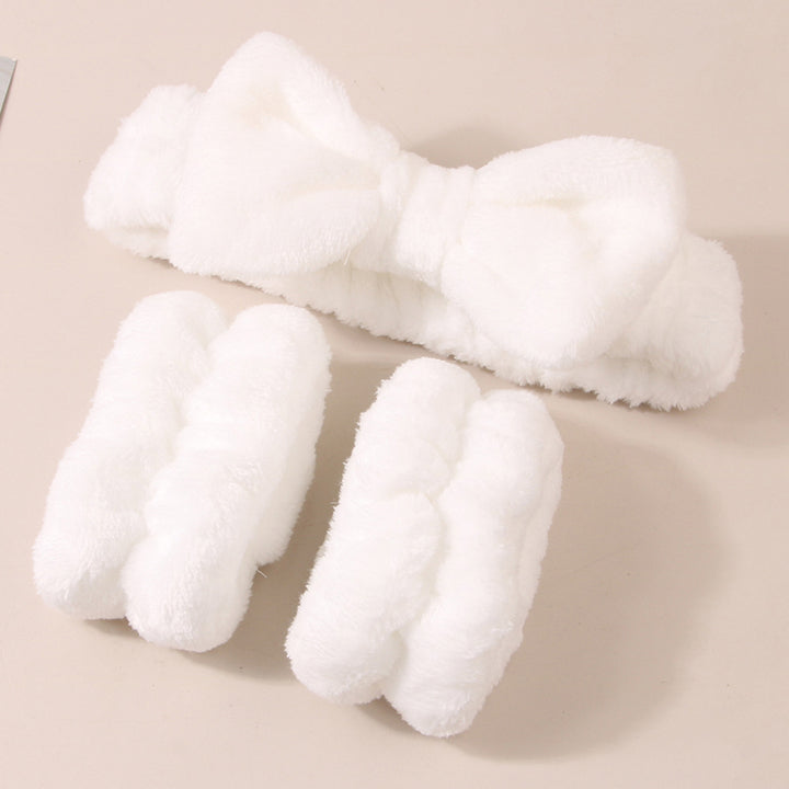 💖🧼 Facial Wash Set | Coral Fleece Hair Band + Cleansing Brushes (3/4-Piece Set)