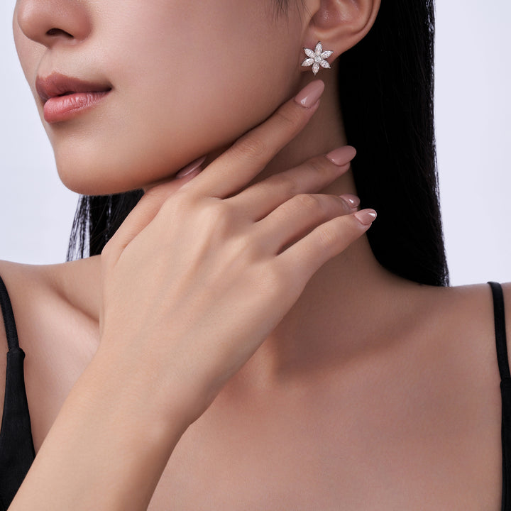 Luxury Minimalist Moissanite Earring Set – Platinum-Plated S925 Silver Jewelry