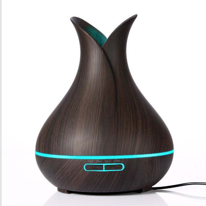 🌿🪵 Wood Grain Aromatherapy Humidifier | Vase-Style Essential Oil Diffuser