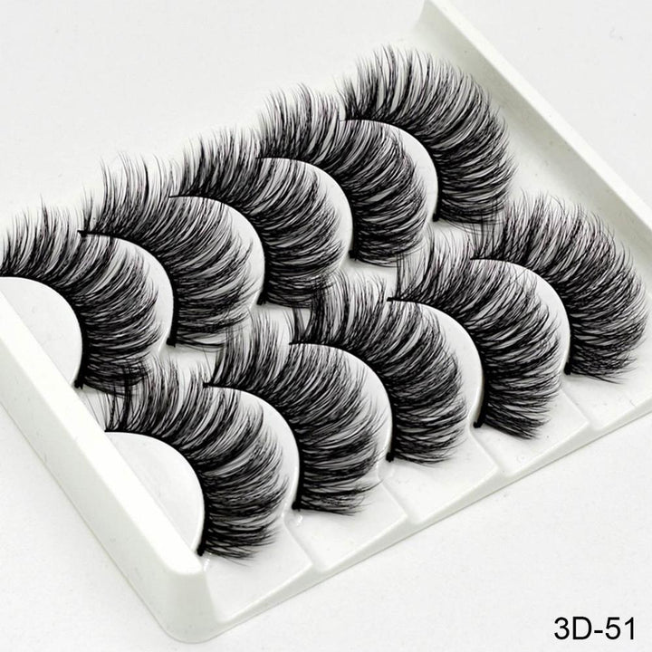 👁️✨ Handmade Chemical Fiber False Eyelashes – Thick 3D Volume Lash Set (Mixed Styles)