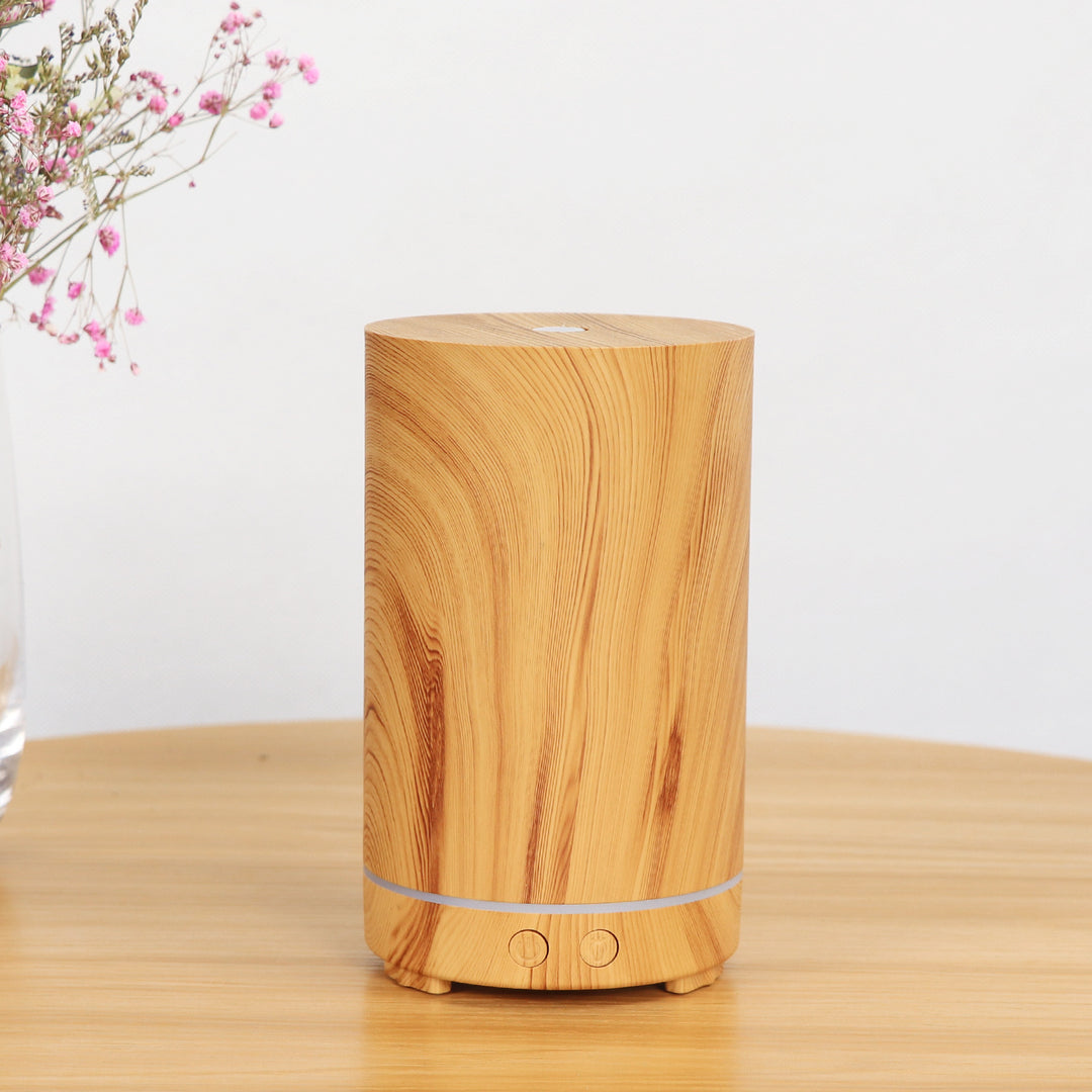 🌿💧 Wood Grain Humidifier | Compact Aromatherapy Diffuser 🌙✨