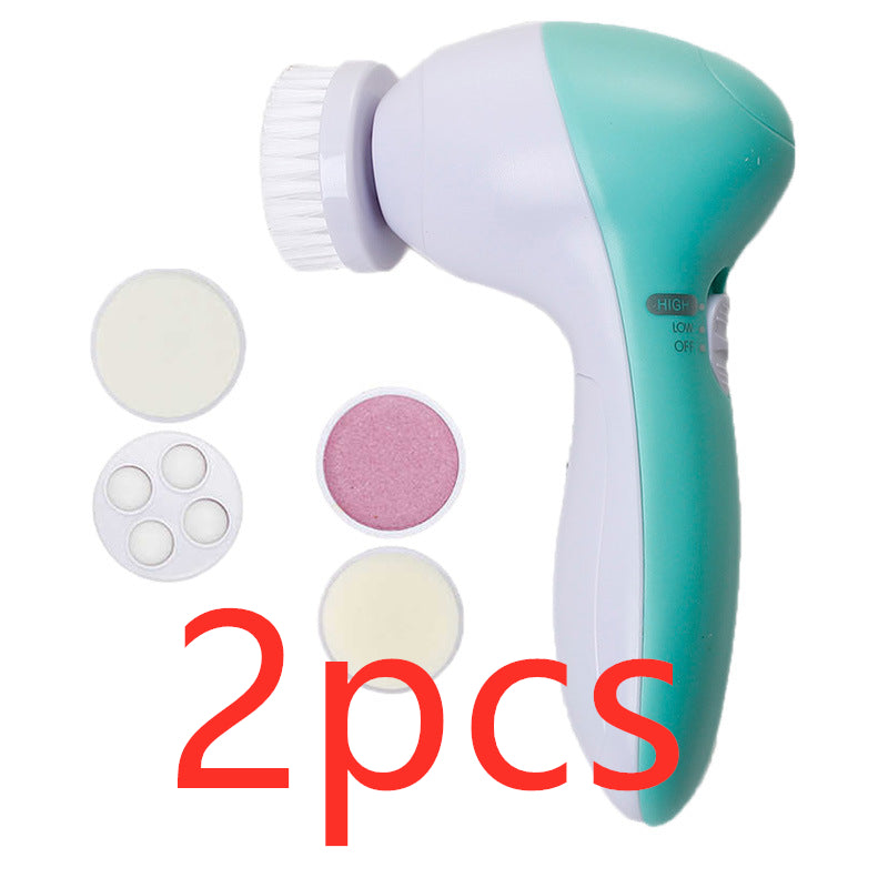 💖✨ 5-in-1 Electric Facial Cleansing Instrument | Multi-Head Skin Care & Massage Beauty Device