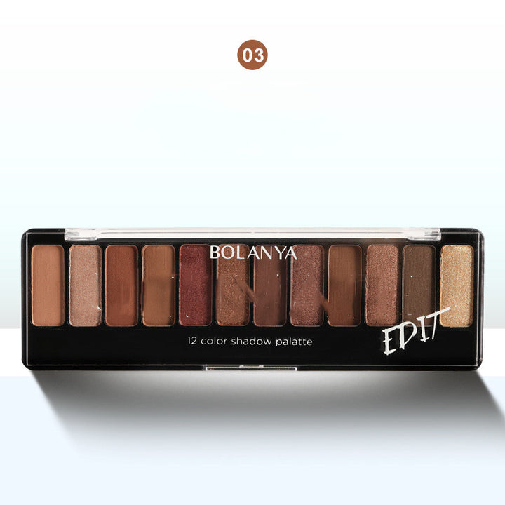 🤎 12-Color Earth Tone Eyeshadow Palette – Brown Smoky Matte & Shimmer Makeup Set ✨