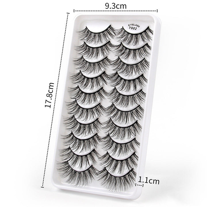 👁️✨ 3D European & American Cat Eye False Eyelashes – Natural Thick Fluffy Lash Set