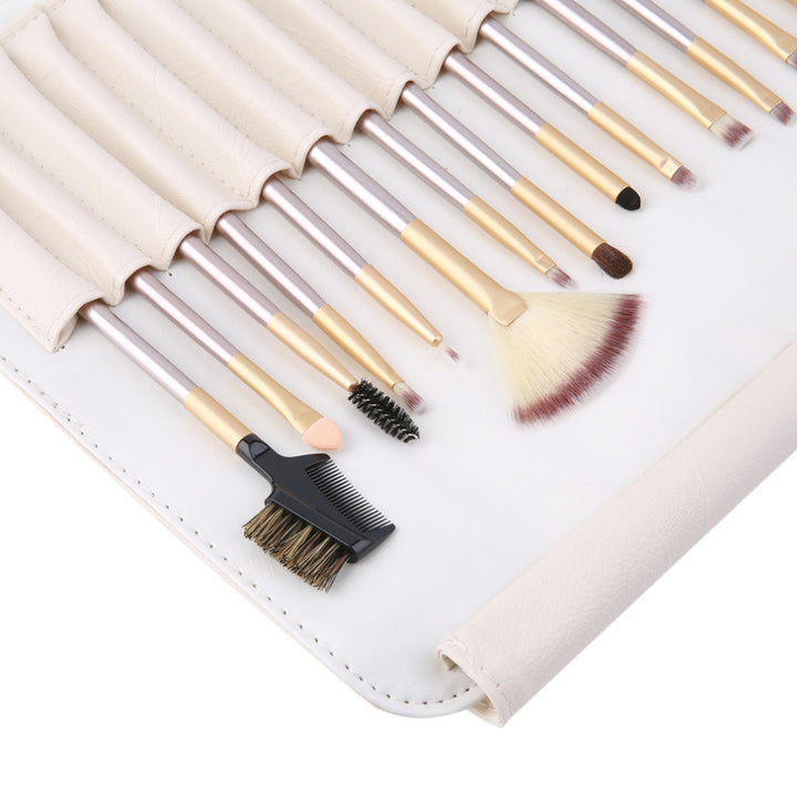✨ Beige Champagne Makeup Brush Set — 24-Piece Luxury Beauty Kit 💄🥂
