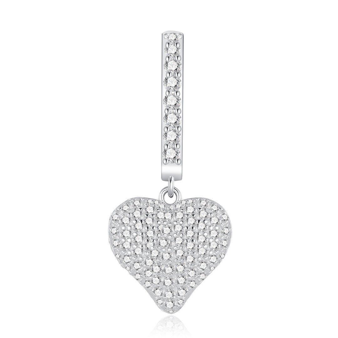 uxury Minimalist Heart Drop Moissanite Earrings – Platinum-Plated S925 Silver