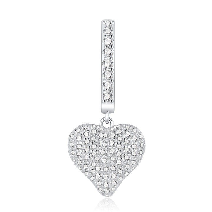uxury Minimalist Heart Drop Moissanite Earrings – Platinum-Plated S925 Silver