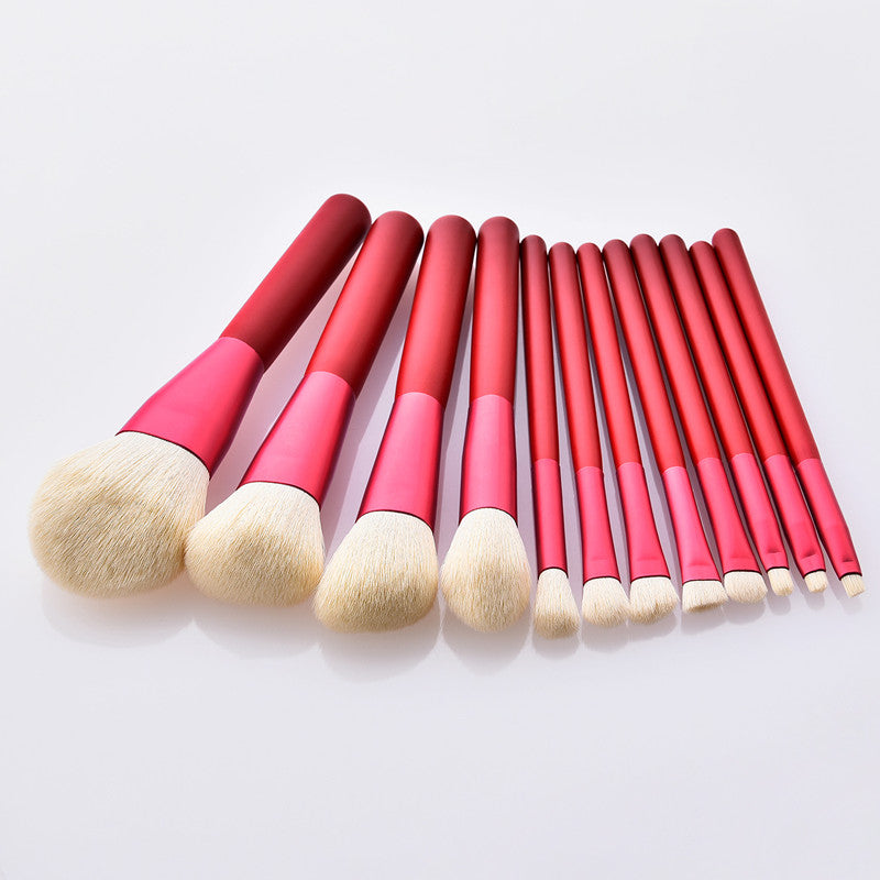 ✨ 12-Piece Red Makeup Brush Set — Beauty Tools Kit 💄❤️