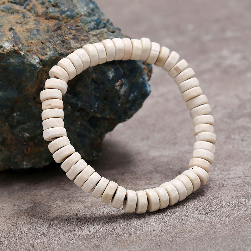 Unisex Wooden Bead Bracelet – Geometric Design