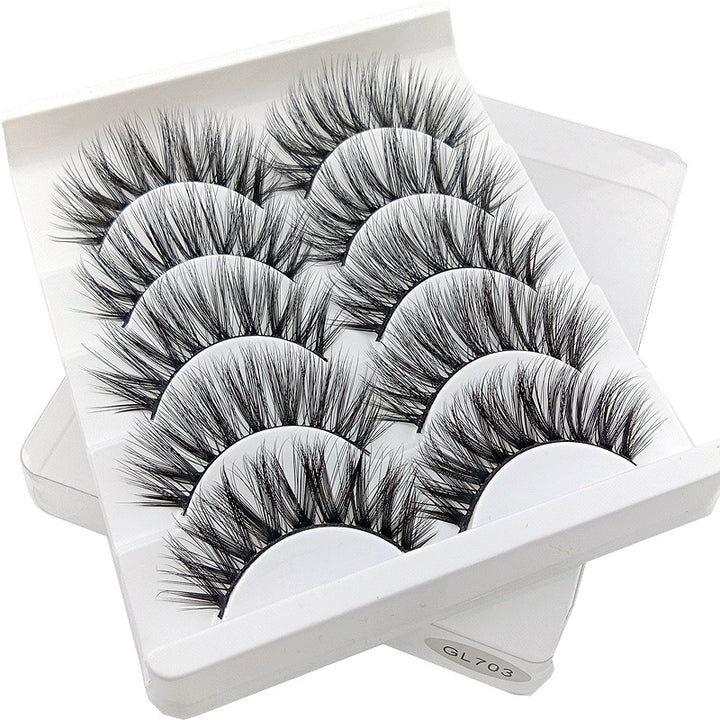 👁️✨ 3D False Eyelashes – 5 Pairs Natural & Soft Lash Set