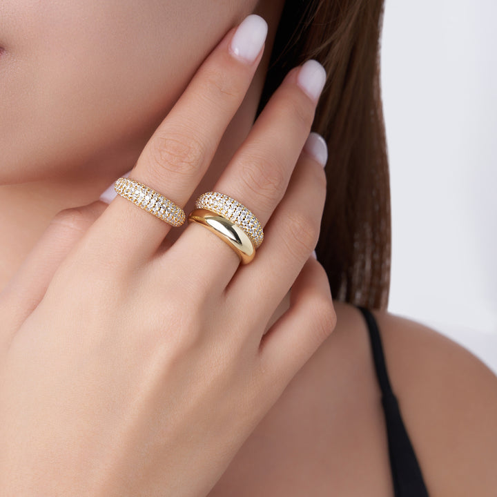 💍 Engraved Moissanite Ring – Gold-Plated S925 Silver (9.7g, Sizes 5–9) 💍