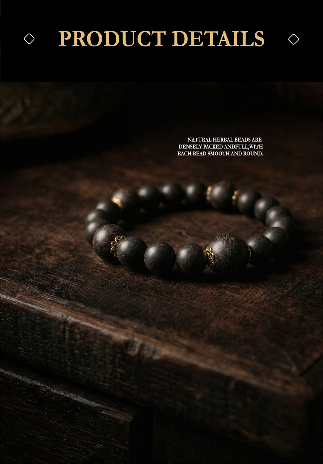Chinese Herbal Bead Bracelet – Lightweight Traditional Wellness Jewelry