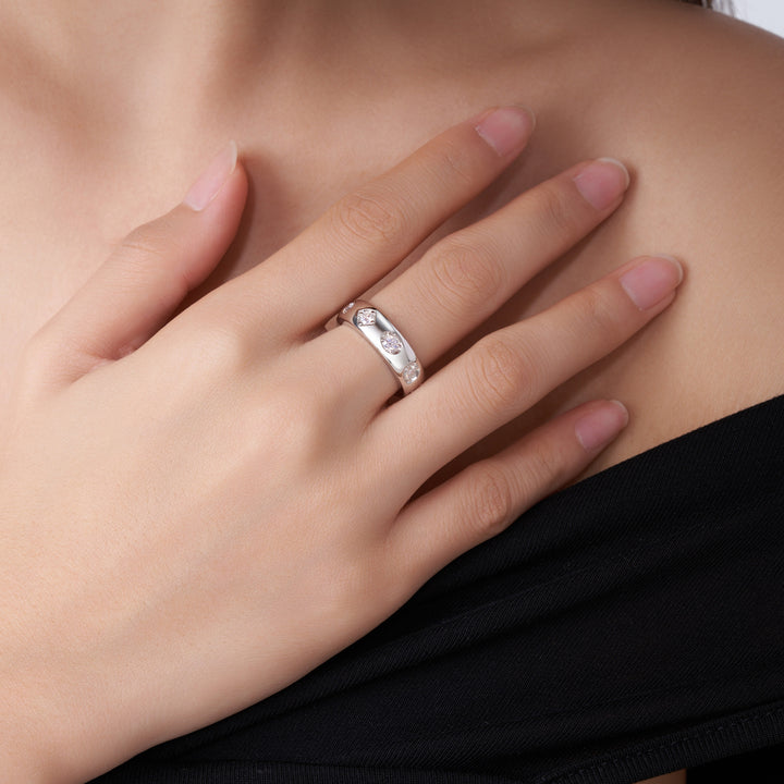 💍 0.1-Carat Morganite Minimalist Ring for Women – Platinum-Plated S925 Silver (5.6g, Sizes 5–9) 💍