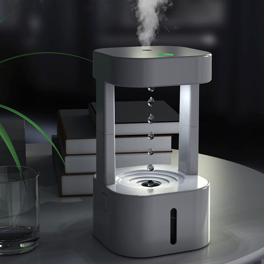 💧✨ Anti-Gravity Water Drop Humidifier | 580ML USB Mist & Ambient Light 🌙