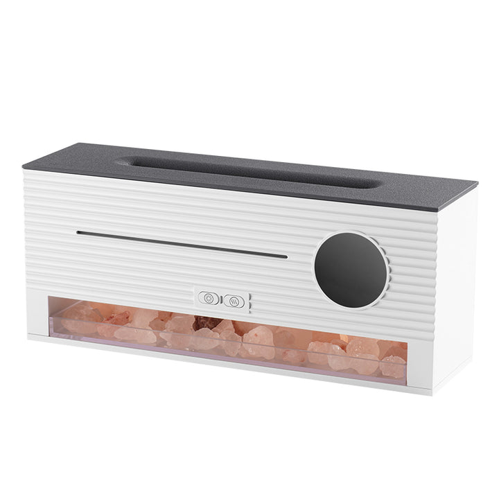 🔥🧂 Salt Rock Flame Humidifier | Clock Display Aroma Diffuser with Remote ✨