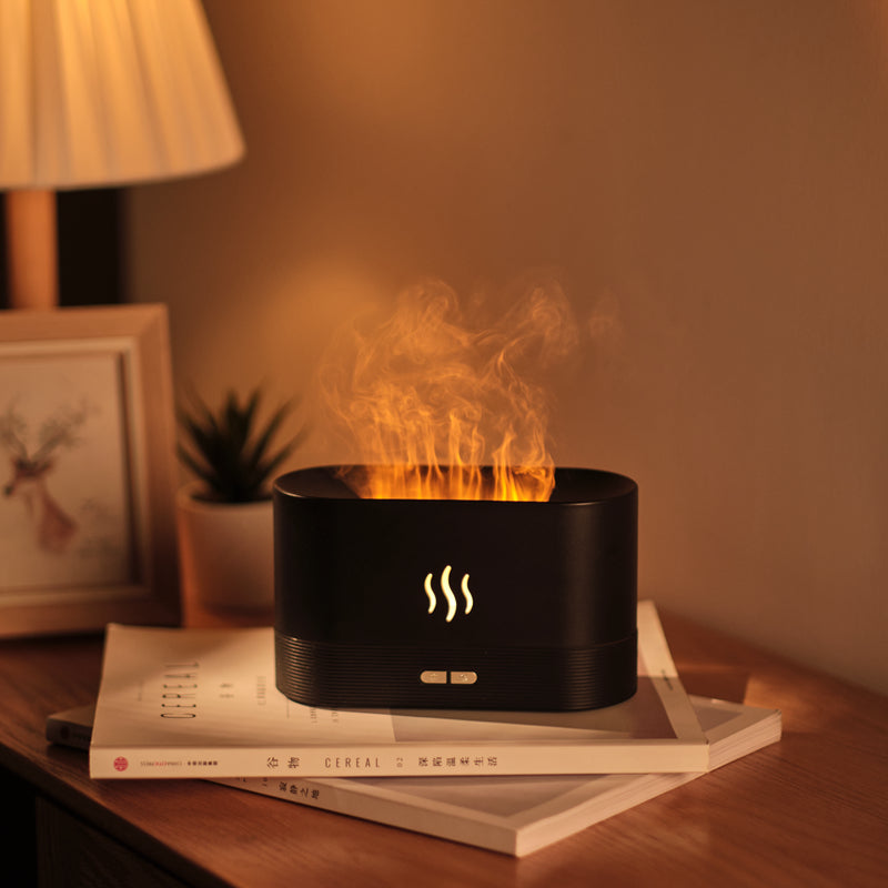 🔥💧 180ML Flame Aroma Diffuser | USB Ultrasonic Essential Oil Humidifier 🌿✨