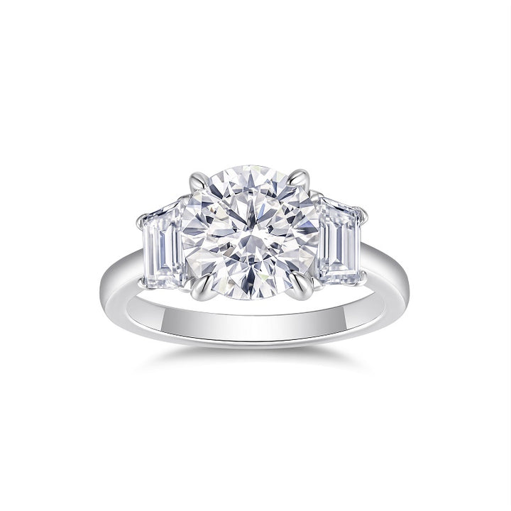 💍 3-Carat Moissanite Luxury Ring – Platinum-Plated S925 Silver (3.6g, Sizes 5–9) 💍
