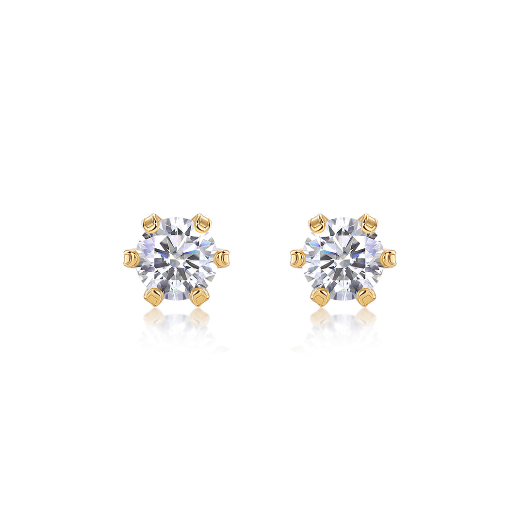 Luxury Minimalist Moissanite Earrings – Gold-Plated S925 Silver