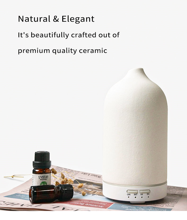 🌸💧 5 Colors Ceramic Aroma Diffuser | Ultrasonic Humidifier 🌿✨