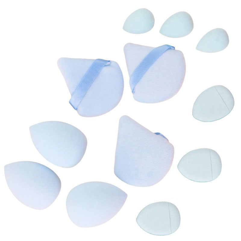 💄✨ Solid Color Cosmetic Egg | 12-Piece Mini Thumb Puff Set