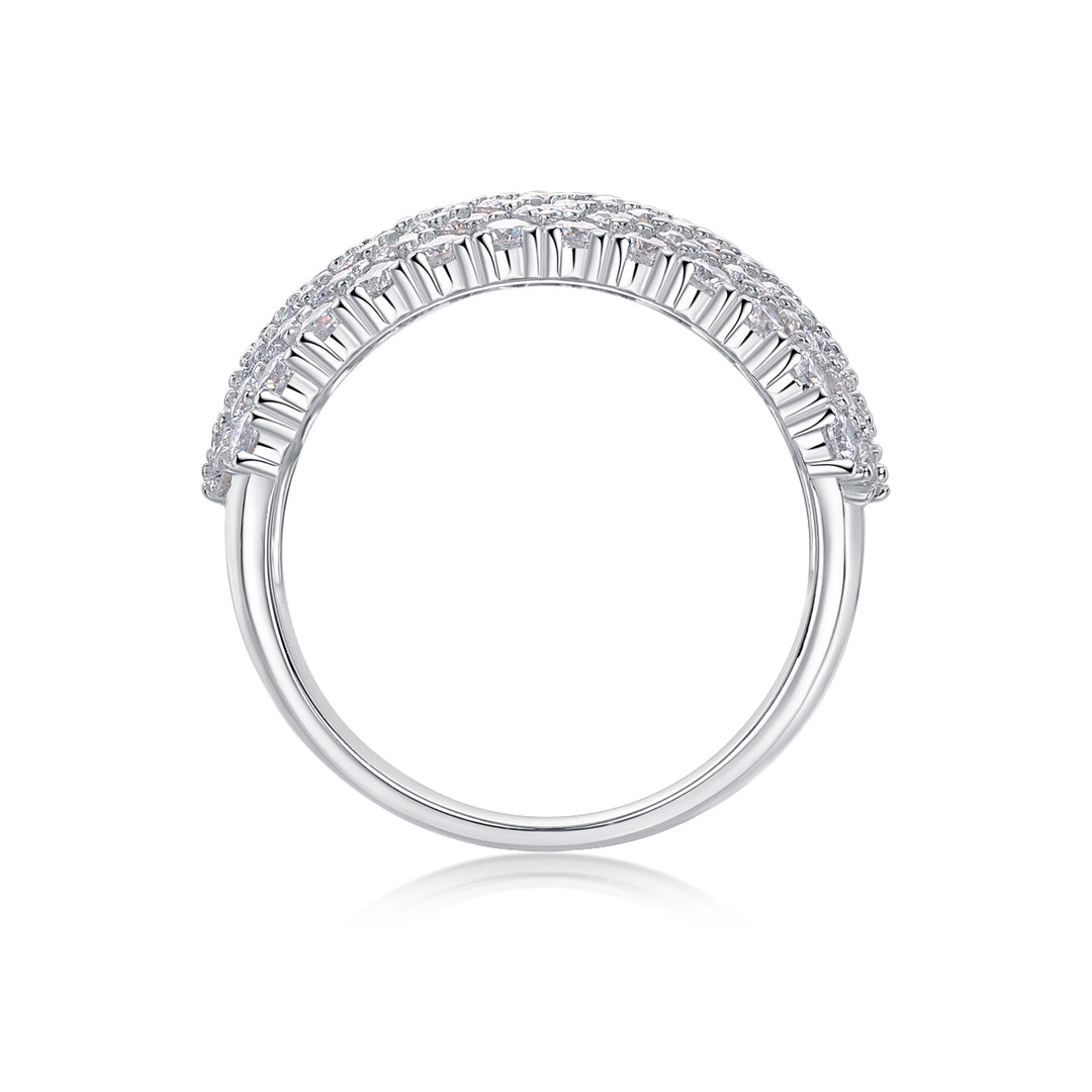💎 Dynamic & Dazzling Moissanite Wedding Ring Set – Platinum-Plated S925 Silver (6.8g, Sizes 5–9) 💎