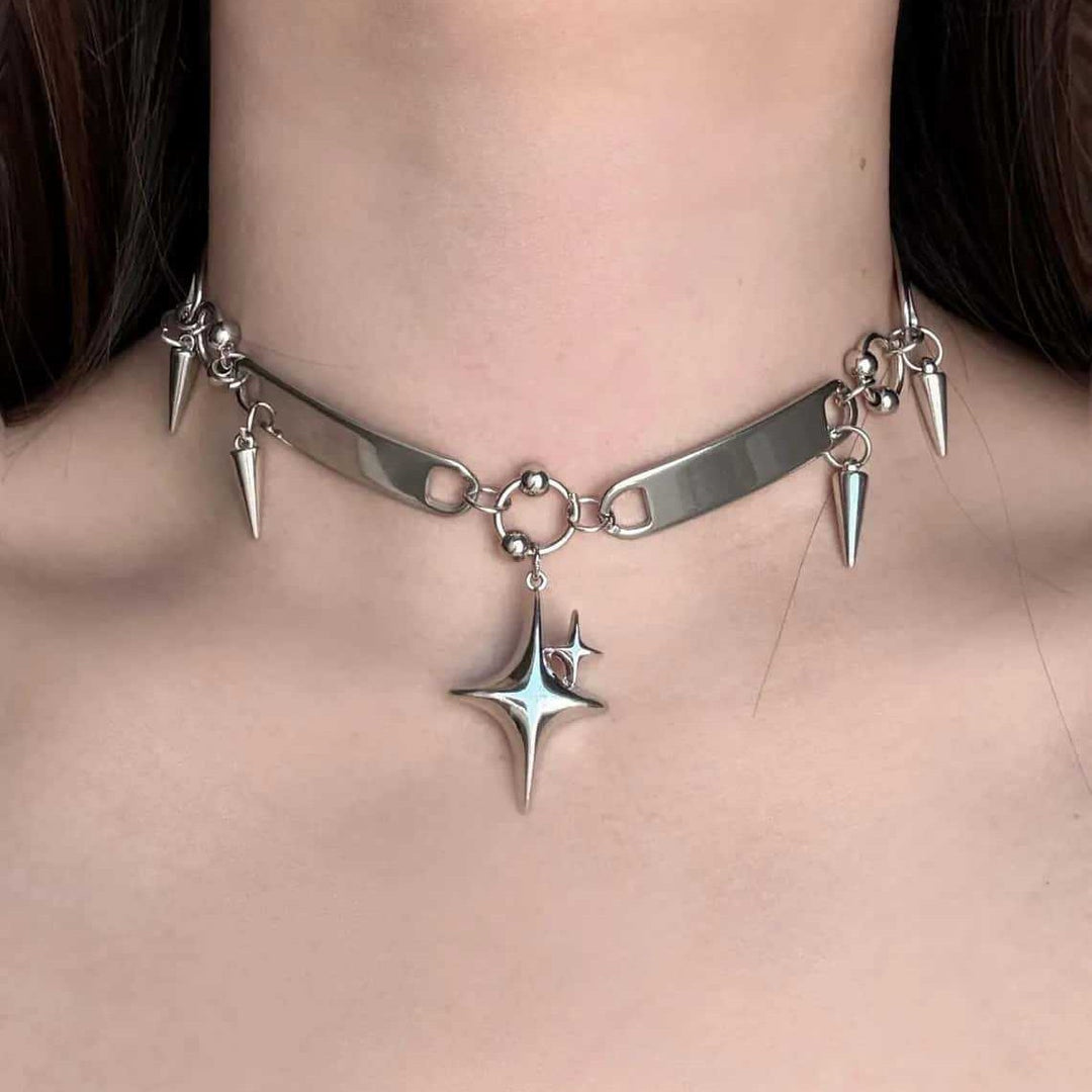 Y2K Gothic Punk Necklace – Women’s Statement Star Pendant Jewelry