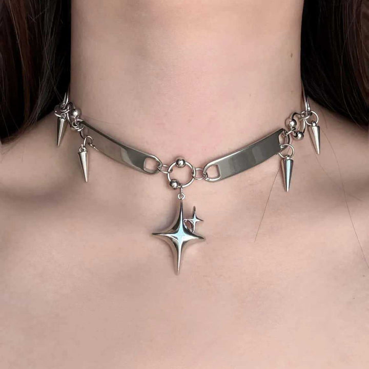 Y2K Gothic Punk Necklace – Women’s Statement Star Pendant Jewelry