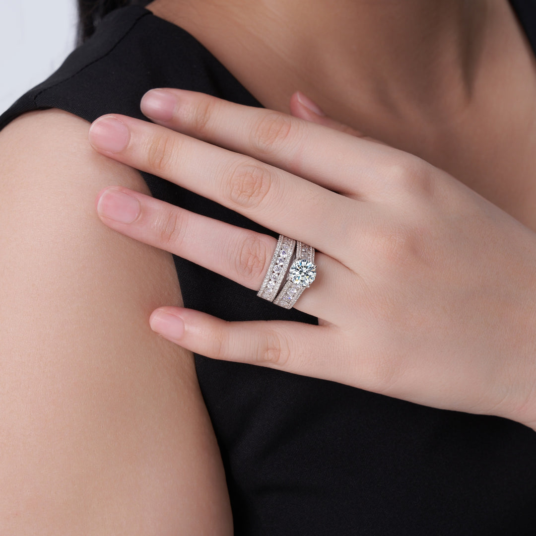 💍 2-Carat Moissanite Minimalist Ring – Platinum-Plated S925 Silver (9g, Sizes 5–9) 💍