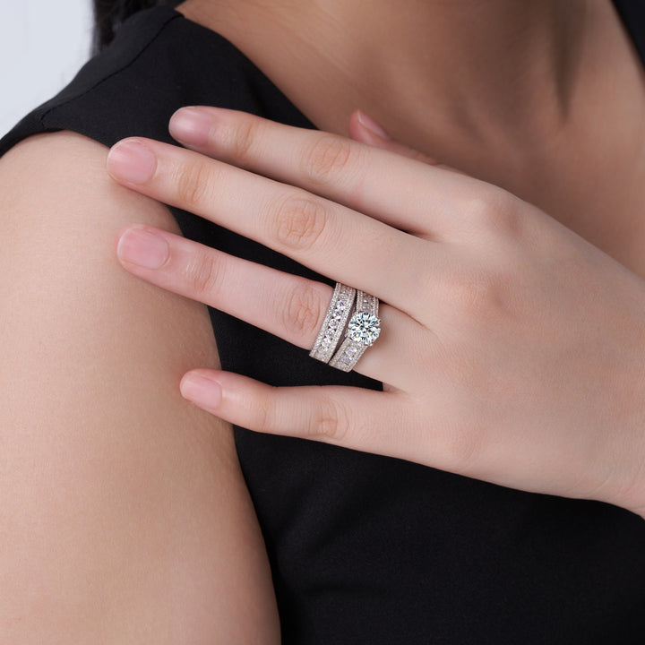 💍 2-Carat Moissanite Minimalist Ring – Platinum-Plated S925 Silver (9g, Sizes 5–9) 💍