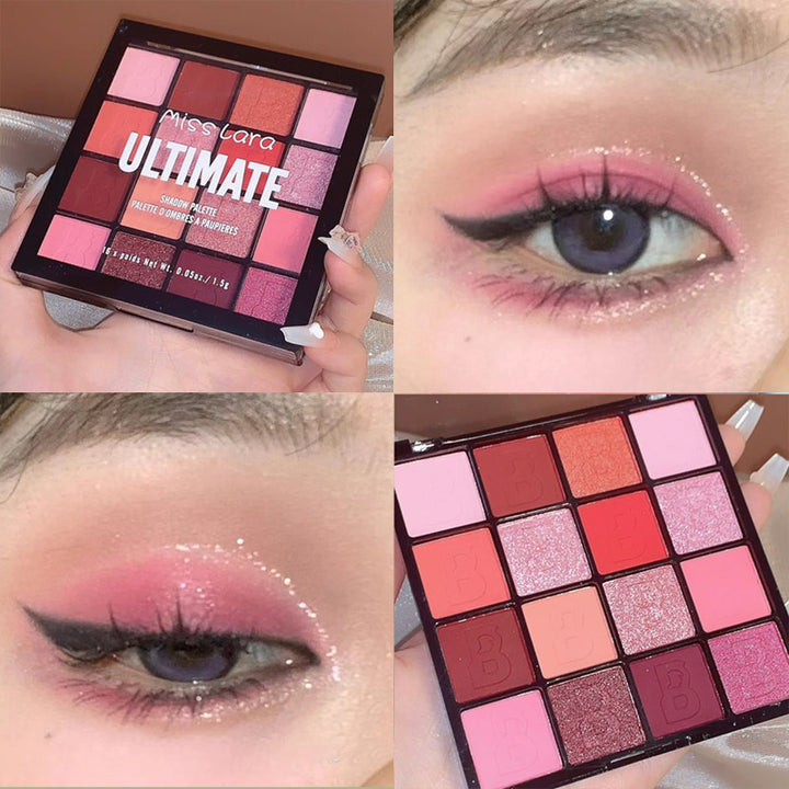 ✨ Pearl Glitter Eyeshadow Palette – Purple, Green & Pink Shimmer Sequin Shades ✨