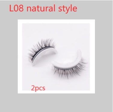 👁️✨ Reusable 3D Mink Lashes – Self-Adhesive Natural False Eyelashes (Glue-Free Silk Style)
