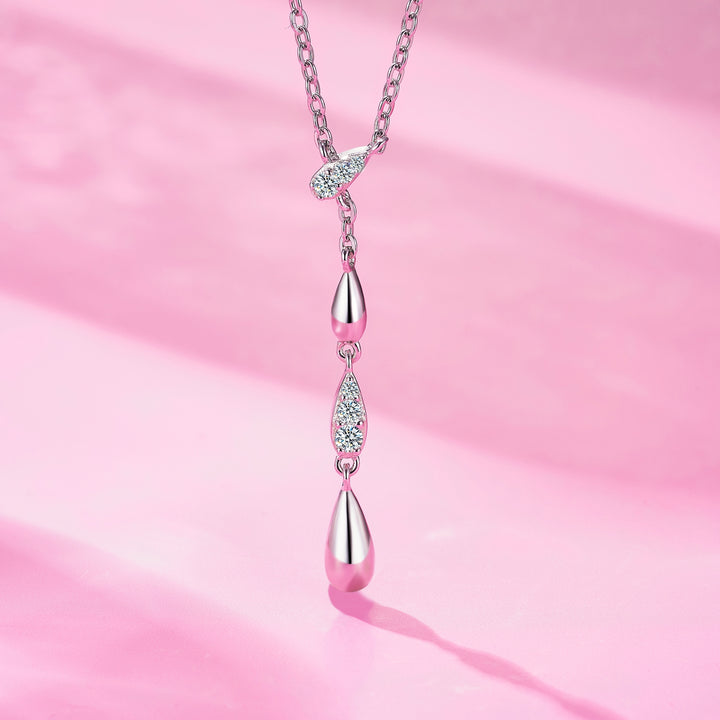 Luxury Minimalist Moissanite Pendant Necklace – Gold-Plated S925 Silver