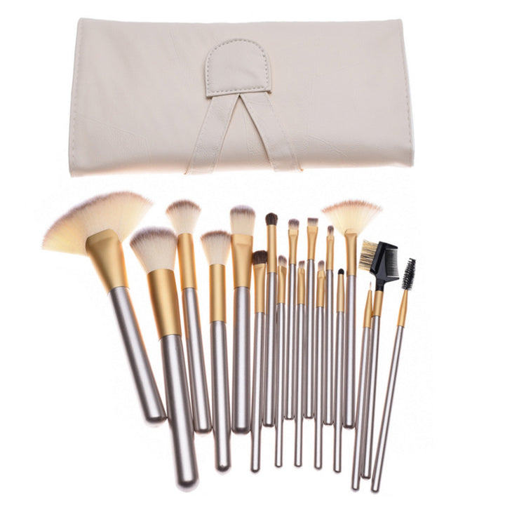 ✨ Beige Champagne Makeup Brush Set — 24-Piece Luxury Beauty Kit 💄🥂