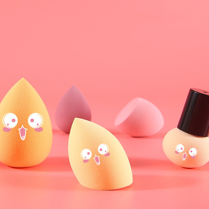 🥚💄 Fashionable Mushroom Head Beauty Egg Cushion Puff Set – Multi-Shape Makeup Sponge Kit (Wet & Dry)