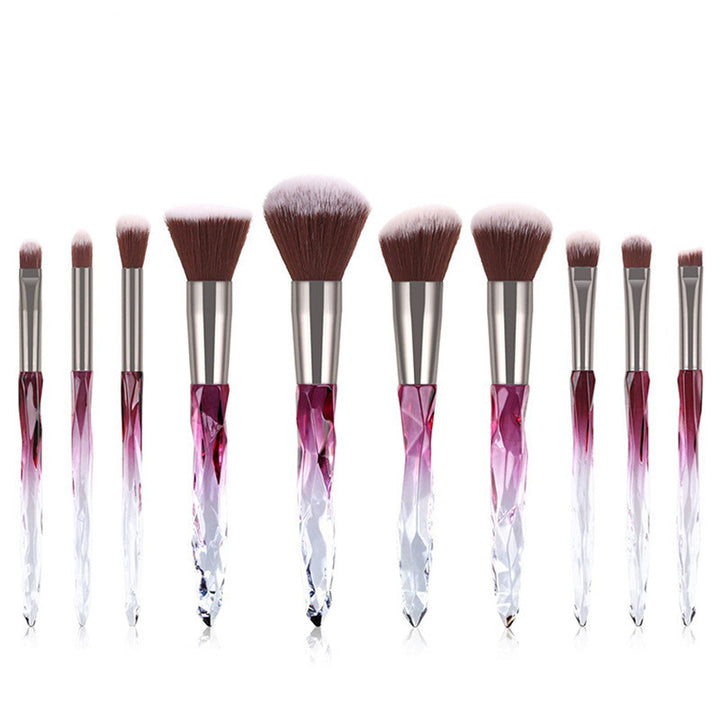 ✨ 10 Crystal Diamond Makeup Brush Set — Luxury Handle Beauty Tools 💄💎