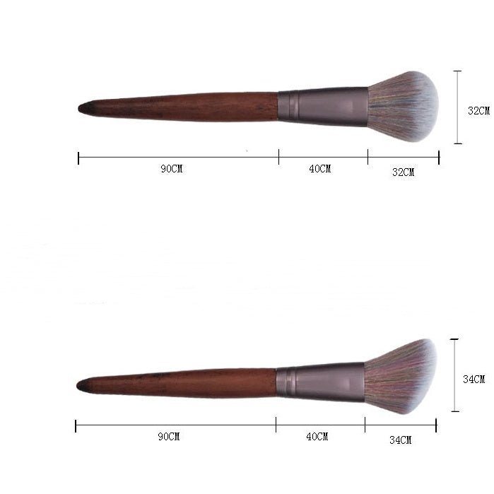 ✨ Color Fiber Hair Makeup Brush — Wooden Handle Beauty Tool 💄