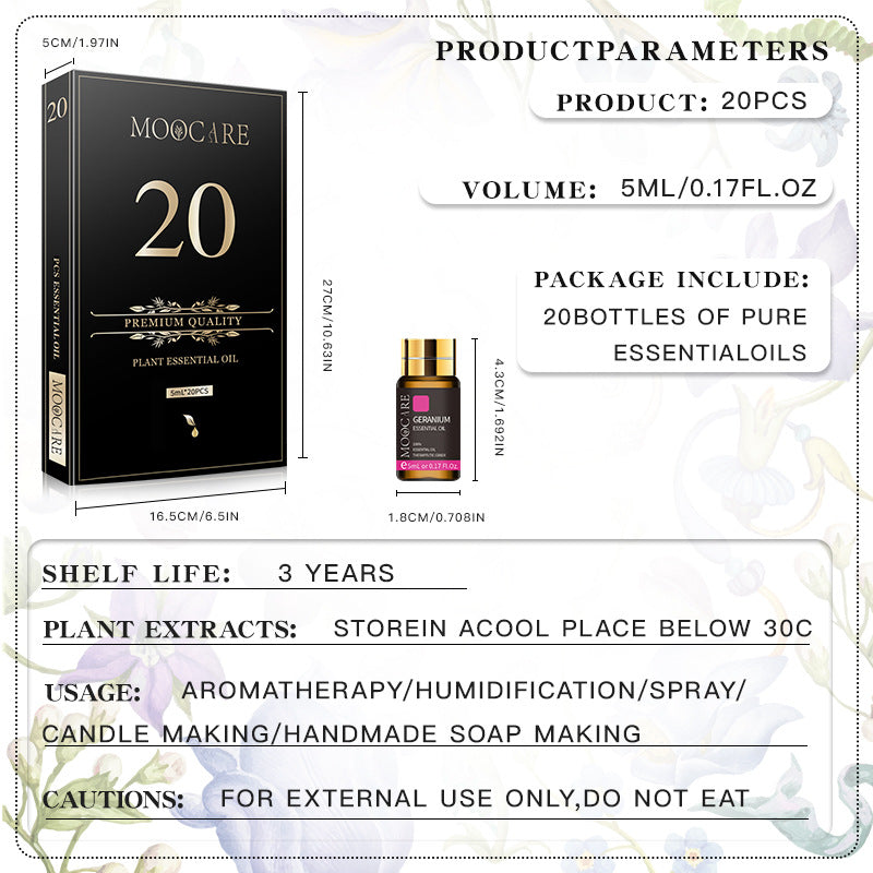 ✨ Moocare Aromatherapy Oil Set — 20PCS Essential Oil Collection 🌿💧