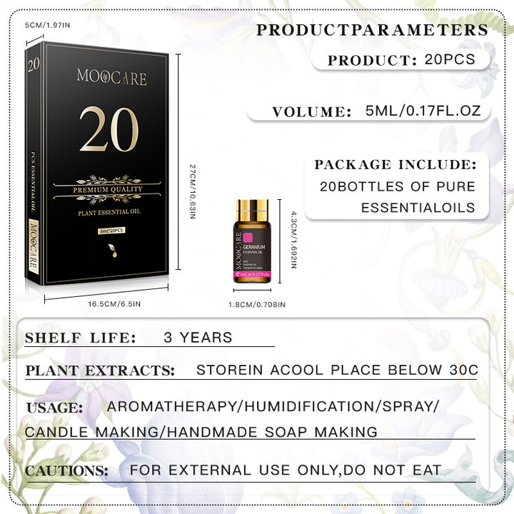 ✨ Moocare Aromatherapy Oil Set — 20PCS Essential Oil Collection 🌿💧