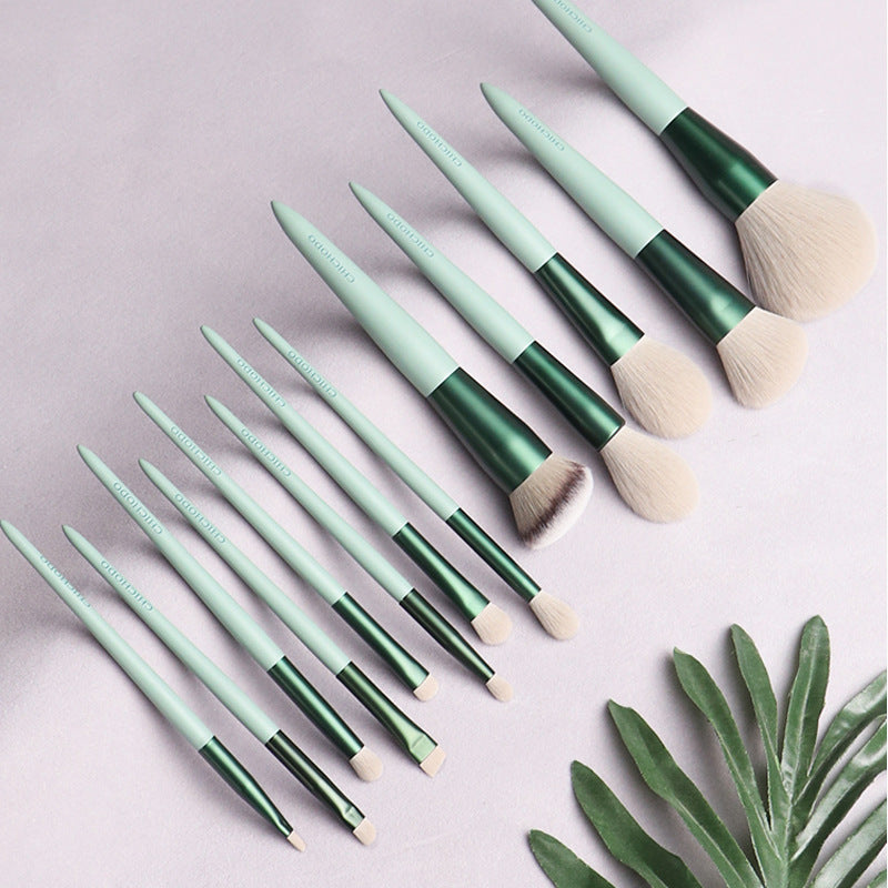 ✨ Green 13-Piece Makeup Brush Set — Foundation & Eye Beauty Tools 💄💚