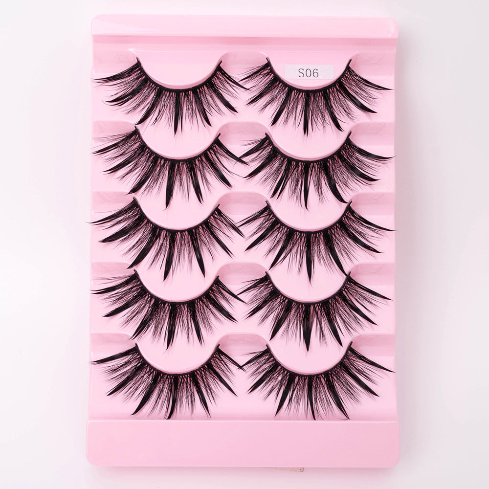 👁️✨ Natural 3D Dramatic Fairy Clusters Manga Lashes – 5 Pairs Wispy False Eyelashes (10–15MM)