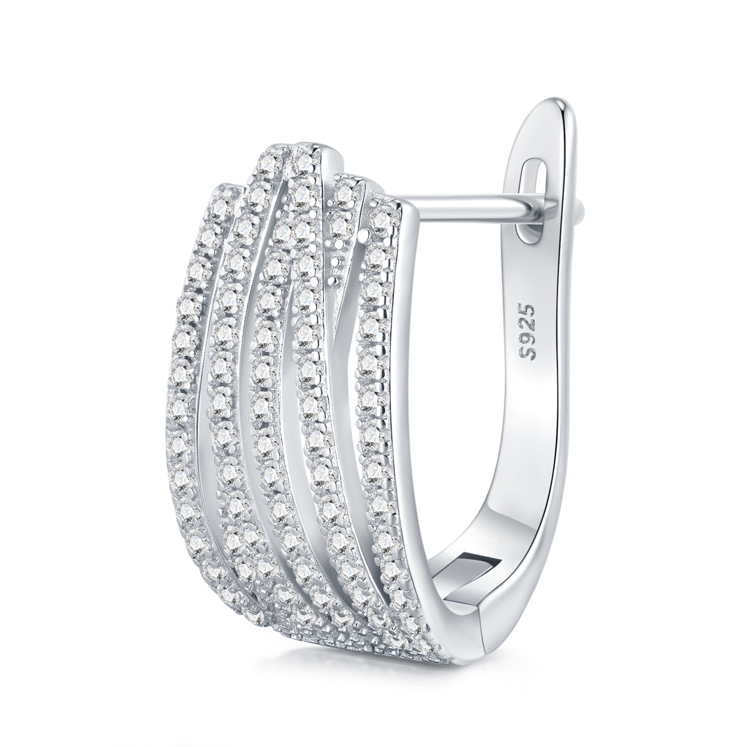 Luxury Moissanite Earring Set – Platinum-Plated S925 Silver Minimalist Jewelry