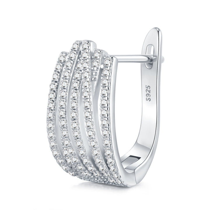 Luxury Moissanite Earring Set – Platinum-Plated S925 Silver Minimalist Jewelry