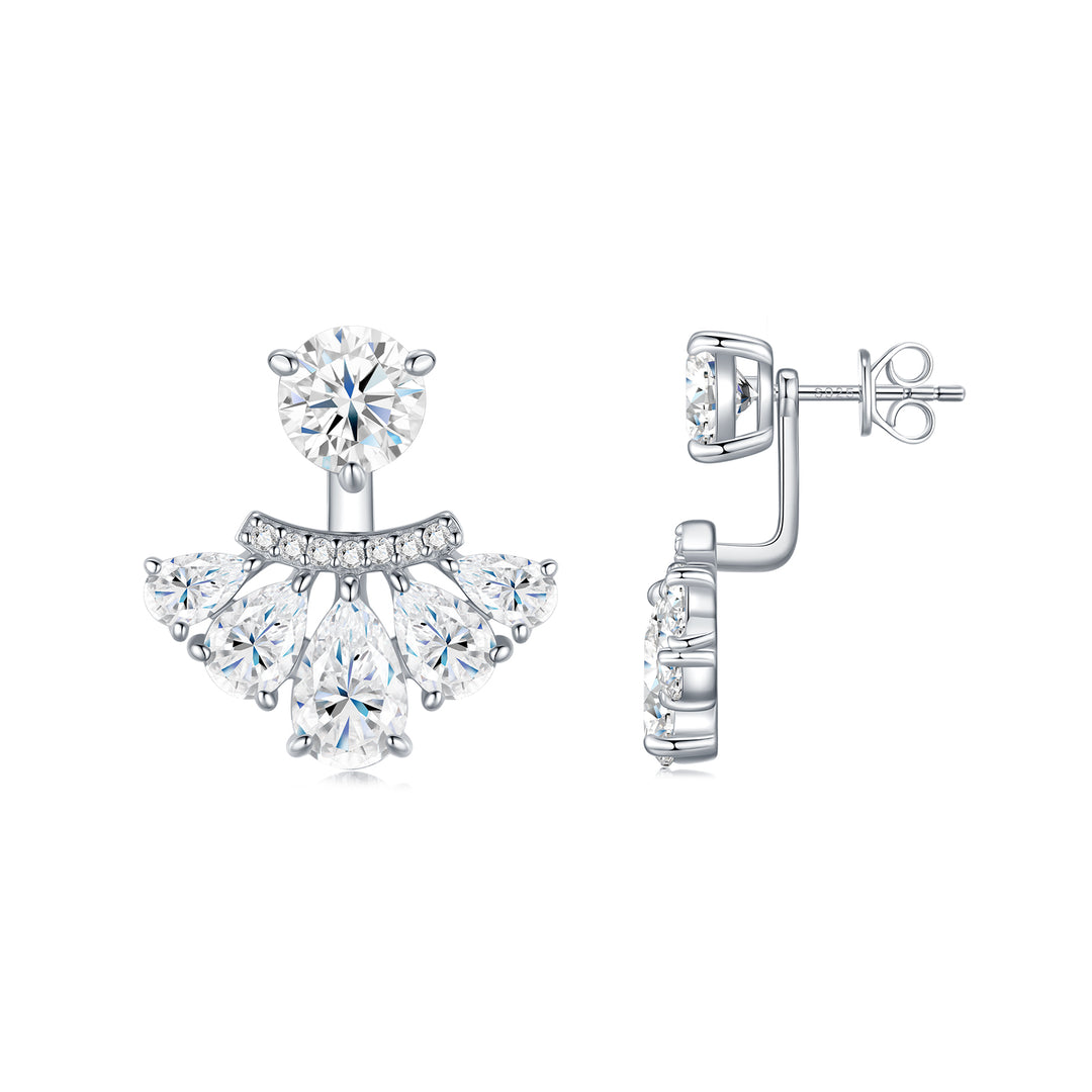 Luxury Minimalist Moissanite Earring Set – Platinum-Plated S925 Silver, GRA Certified