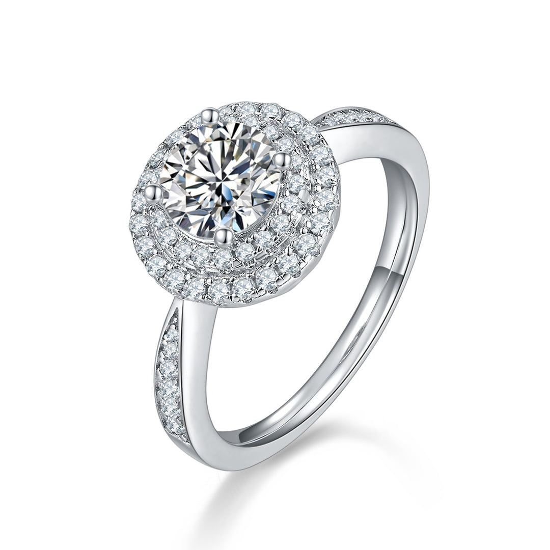 💍 1-Carat Moissanite Minimalist Ring – Platinum-Plated S925 Silver (2g, Sizes 5–9) 💍