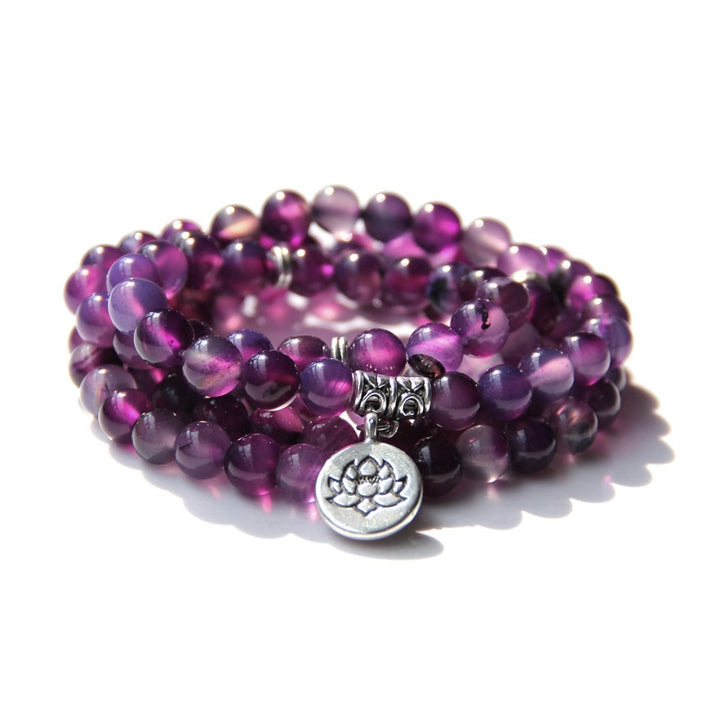 Women’s Fashion Vintage Natural Stone Bracelet – Angel Echeveria & Lotus Design