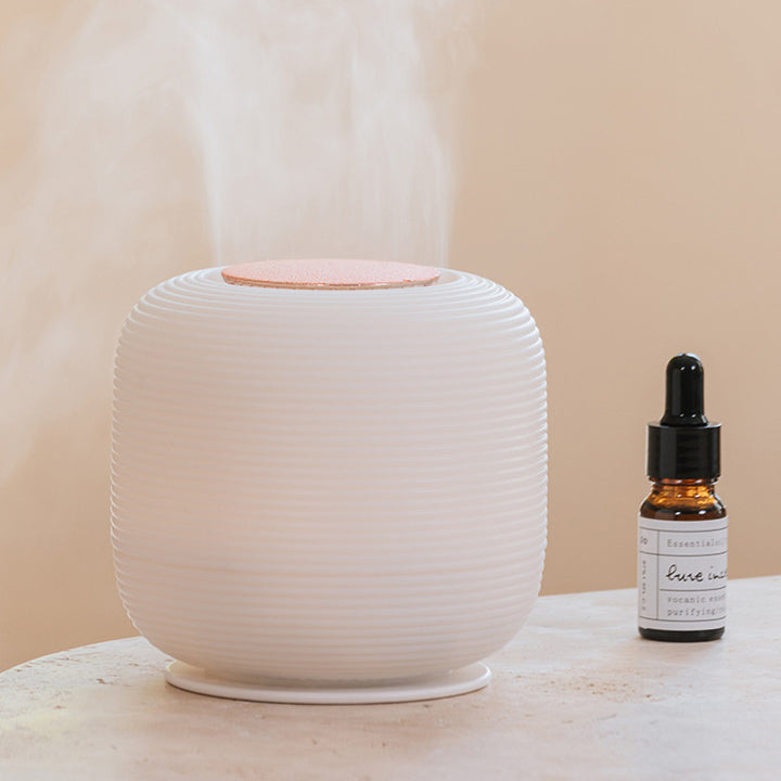 💧🌙 USB Round Aromatherapy Humidifier | LED Night Light Desktop Diffuser