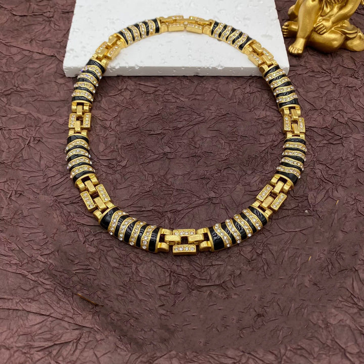 Women’s Handmade Snake-Shaped Rhinestone Jewelry – Necklace, Bracelet & Stud Earrings Set
